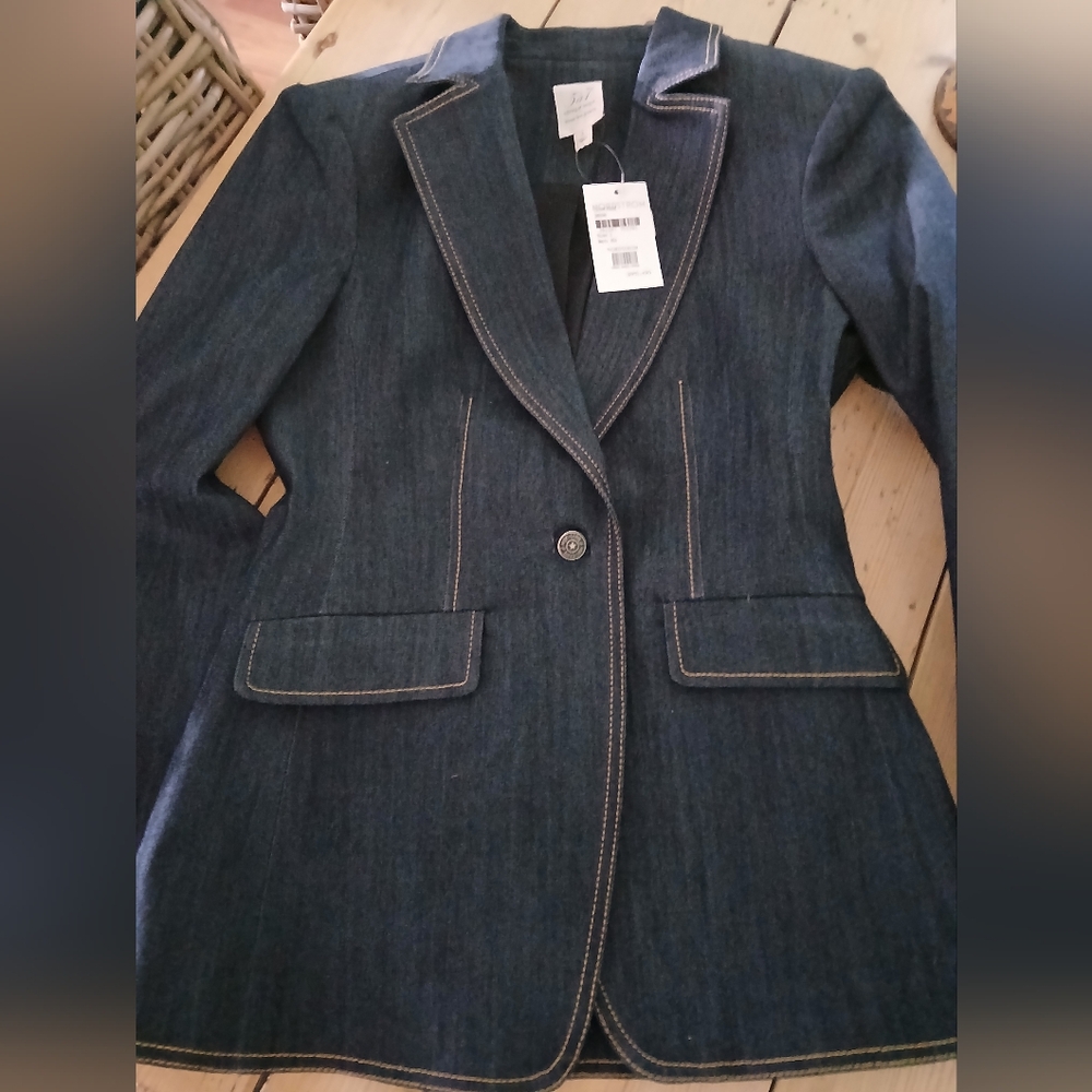 cinq a sept (brand) Denim Blazer and Trouser set